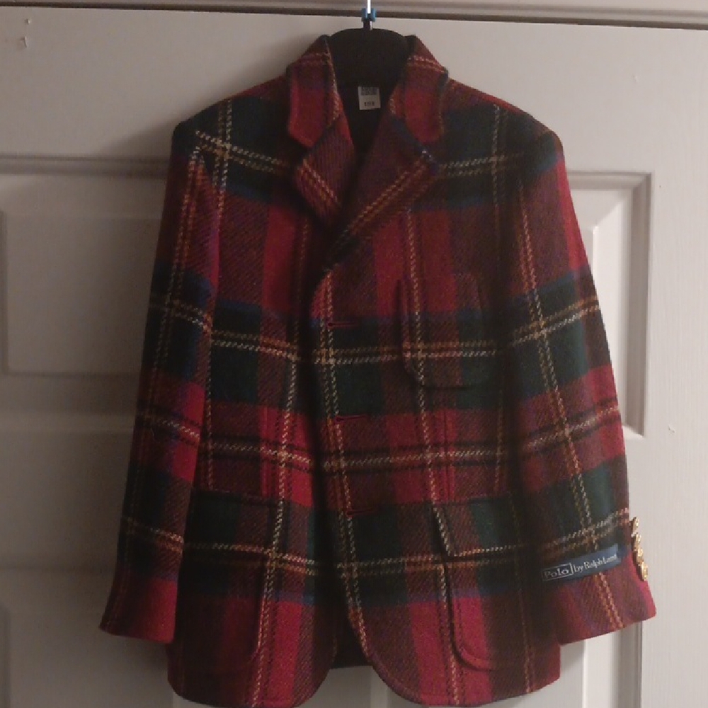 Ralph Lauren Red Plaid Wool Jacket